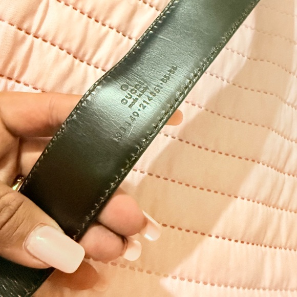 Authentic ✨Authentic Gucci 💚Green Belt with Gold G Buckle - Picture 3 of 7